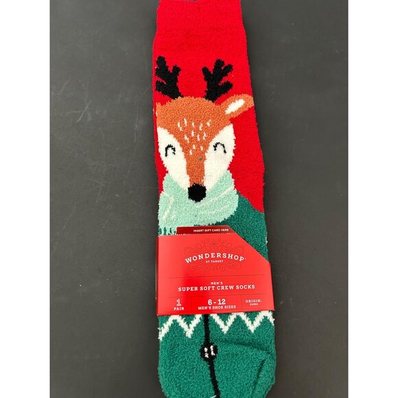 Mens Wondershop Super Soft Crew Socks Reindeer Size 6-12 Cotton Blend Christmas - Picture 6 of 10